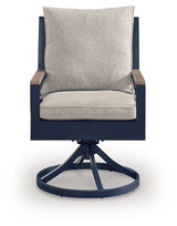 East Beach - Swivel Chair With Cushion (Set of 2) - Blue