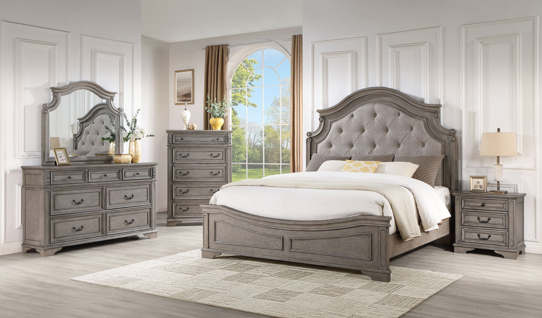 B6010 Antique Grey 7 Piece Bedroom Set