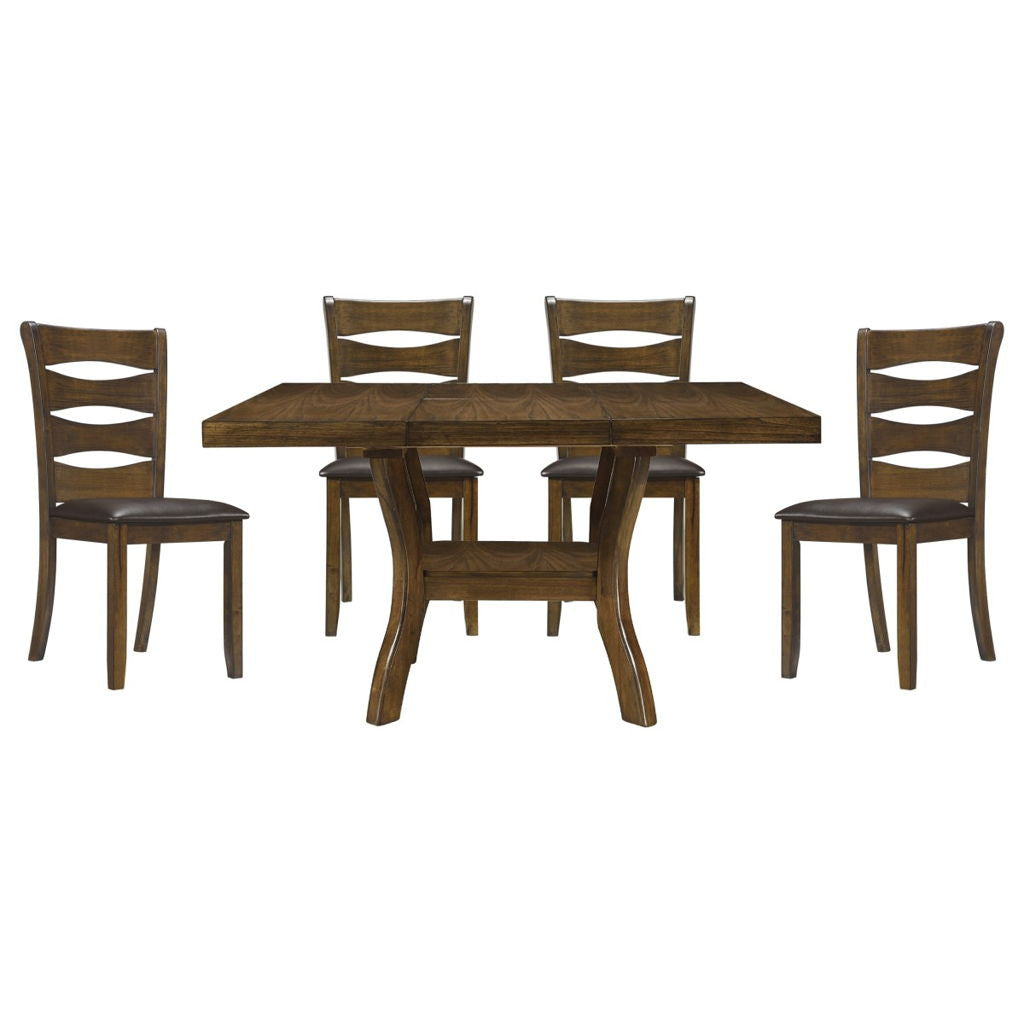 Darla - 5 Piece Dining Room Set (Table & 4 Side Chairs) - Brown