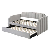 Peridot - Twin Daybed With Trundle - Dove Gray Velvet