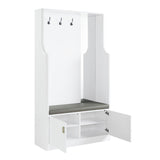 Buck II - Hall Tree - White High Gloss