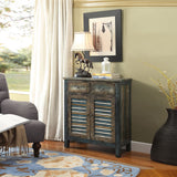 Glancio - Console Cabinet - Antique Oak & Teal