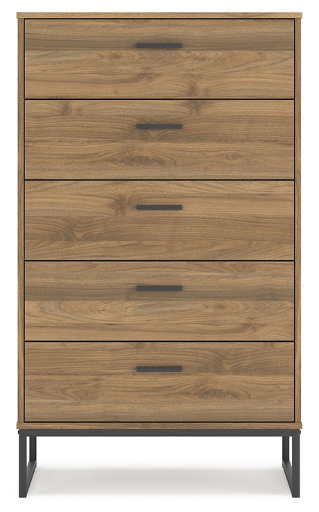 Deanlow - Five Drawer Chest - Honey