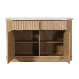 Qwin - Server With Marble Top - Marble Top & Oak