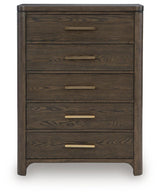 Radkin - Five Drawer Chest - Burnished Brown