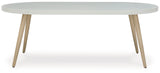 Seton Creek - Oval Dining Table With Umb Opt - White