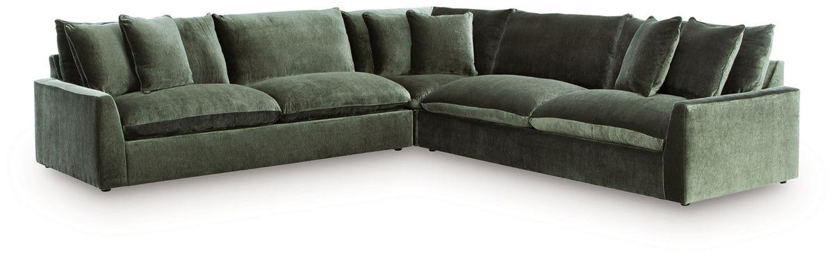 Carriage View - 3-Piece Sectional - Jade