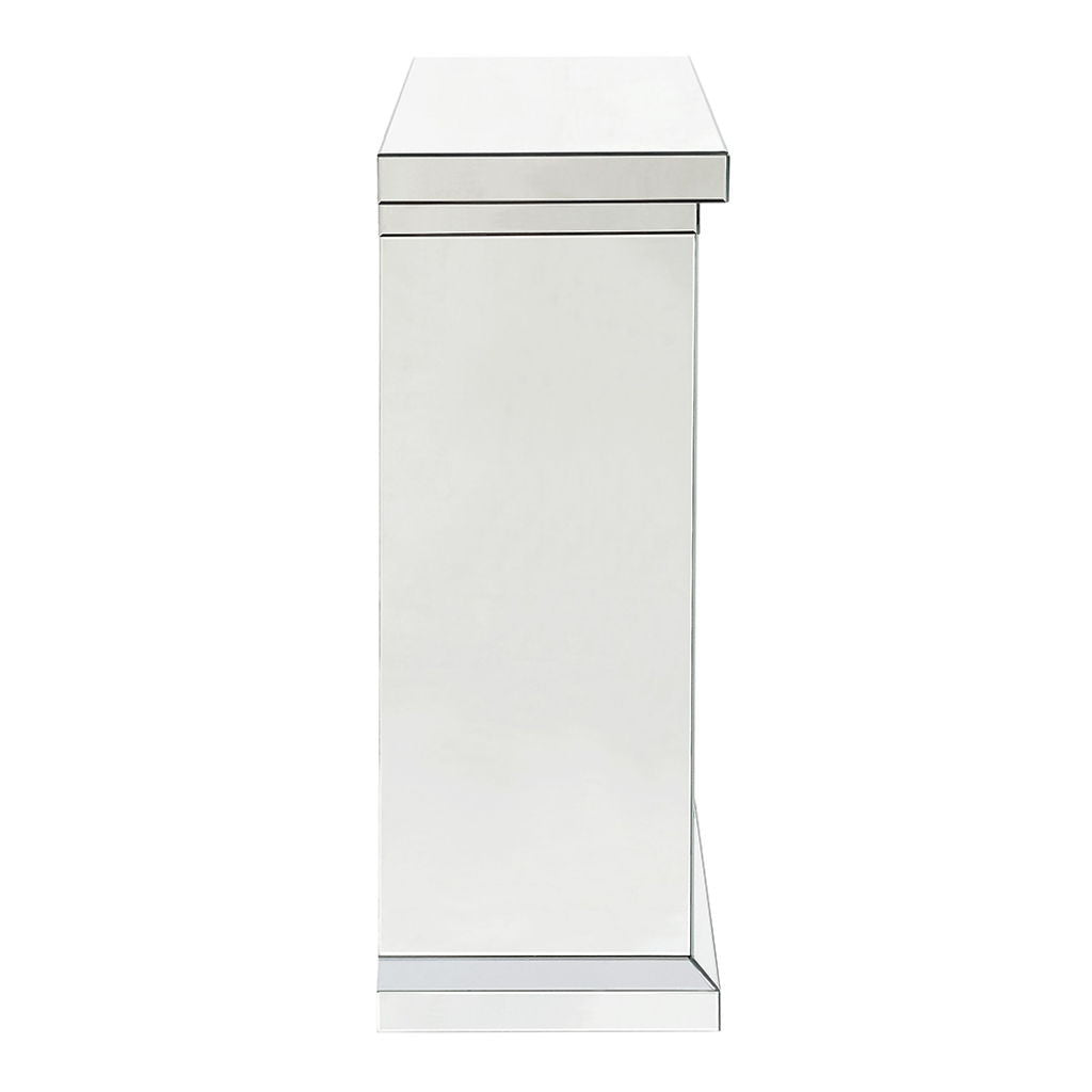 Noralie - 40" Fireplace - Mirrored & Faux Diamonds