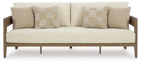 Serene Bay - Sofa With Cushion - Dark Brown / White