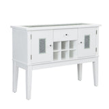 Elizaveta - Server - Faux Crystal Diamonds & White High Gloss