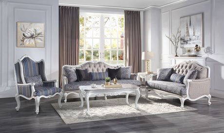 Ciddrenar - Sofa With 5 Pillows - Fabric & White