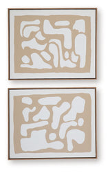 Waldett - Wall Art Set (Set of 2) - Beige / White