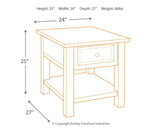 Tyler Creek - Rectangular End Table - Grayish Brown / Black