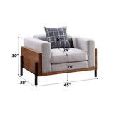 Pelton - Chair With Pillow - Fabric & Walnut