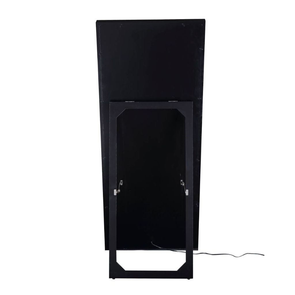 Noralie - 63" X 26" Floor Mirror - Mirrored & Faux Diamonds