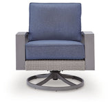 Half Moon Beach - Swivel Lounge With Cushion - Blue / Gray