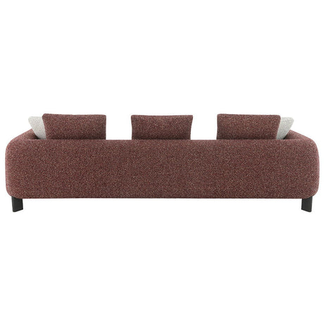 Mardi - Sofa With 6 Pillows - Maroon Tweed