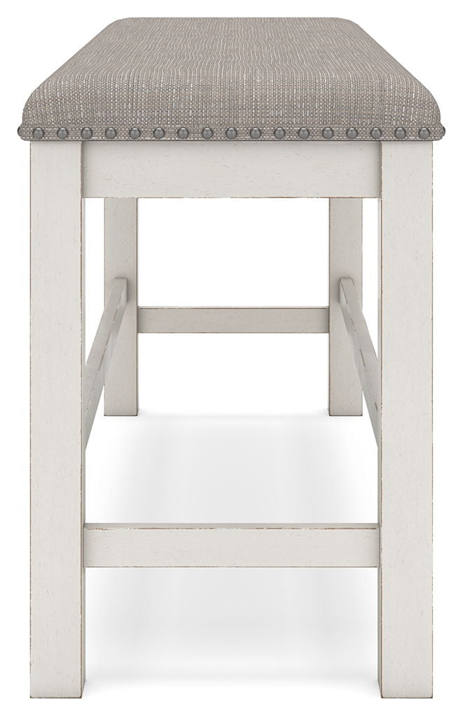 Robbinsdale - Dbl Counter Height Upholstered Dining Bench - Antique White