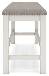 Robbinsdale - Dbl Counter Height Upholstered Dining Bench - Antique White