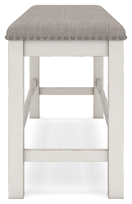 Robbinsdale - Dbl Counter Height Upholstered Dining Bench - Antique White