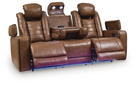 Gruaro - Power Reclining Sofa With Adjustable Headrest - Amber