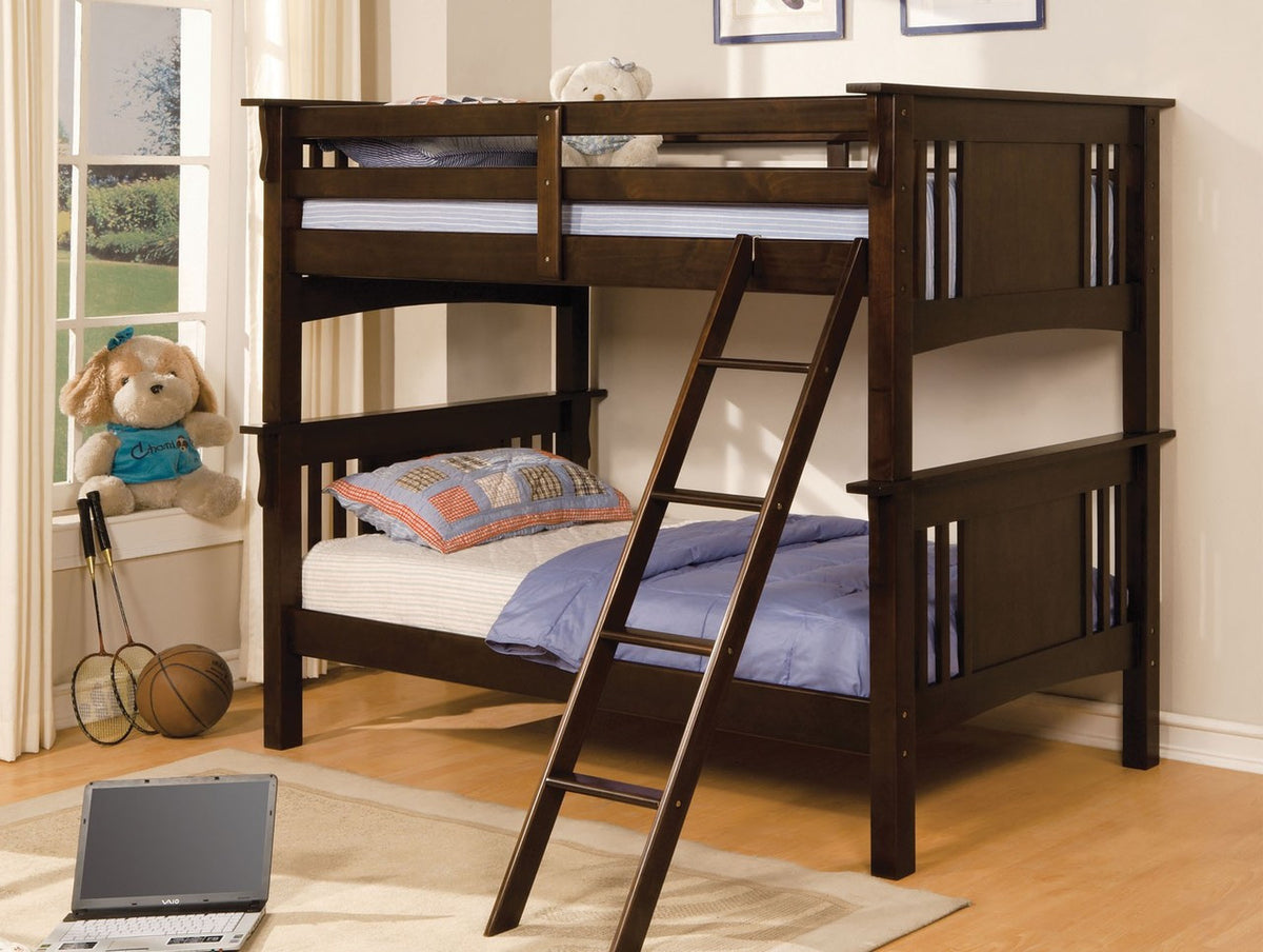BEAR CREEK Dark Walnut Twin/Twin Bunkbed