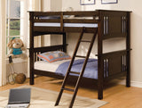 BEAR CREEK Dark Walnut Twin/Twin Bunkbed