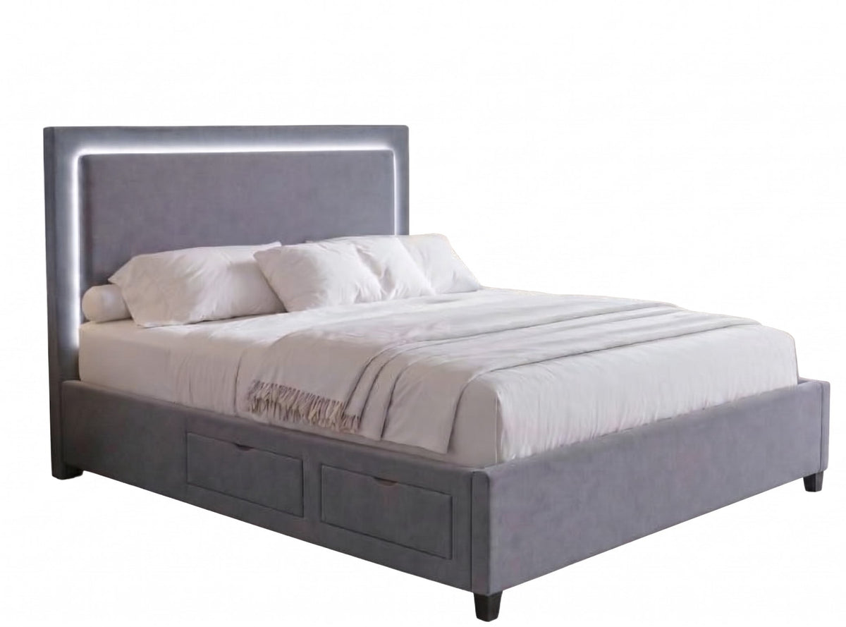 Cordoba Grey Fabric Storage Platfrom Bed