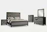 Solstice Black/Gray LED Bedroom With Storage