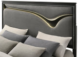 Solstice Black/Gray LED Bedroom With Storage