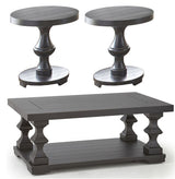 BETH Ebony 3-PC Occasional Set With Round End Tables
