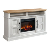 Villa - Console With 23" Fireplace Insert - White & Natural