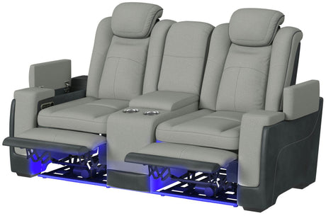 BIGBEND Gray Power Reclining Sofa & Loveseat