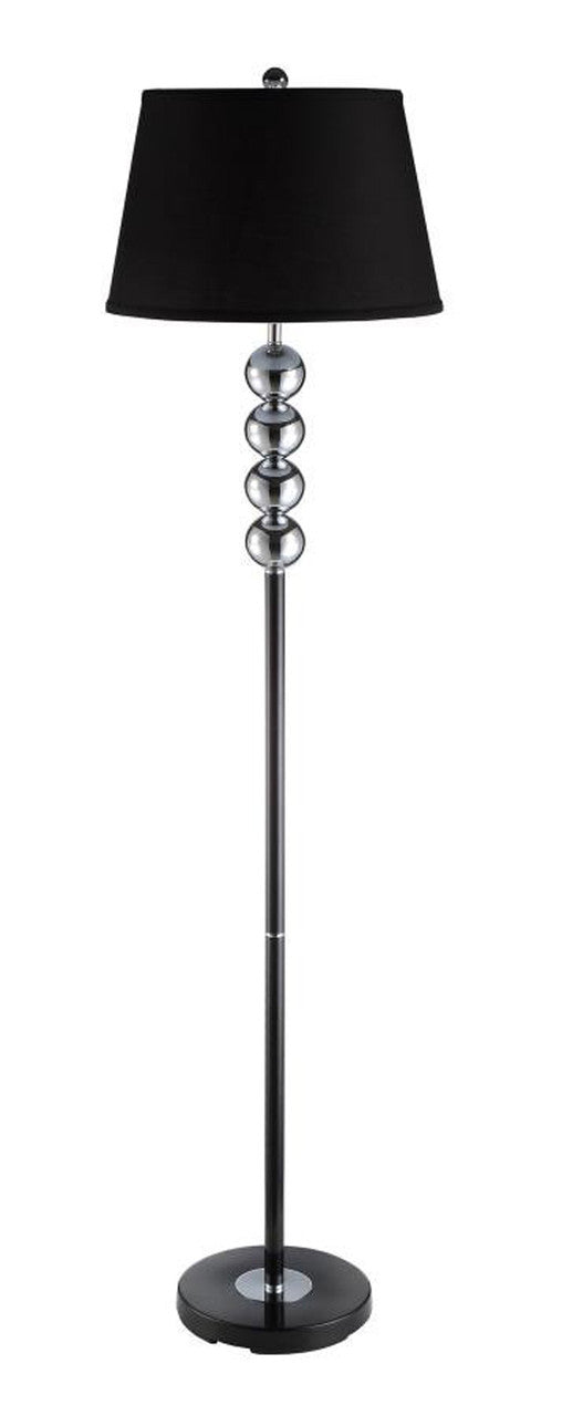 Black/Chrome Mirror Spheres Floor Lamp