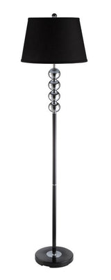 Black/Chrome Mirror Spheres Floor Lamp