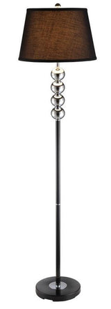 Black/Chrome Mirror Spheres Floor Lamp