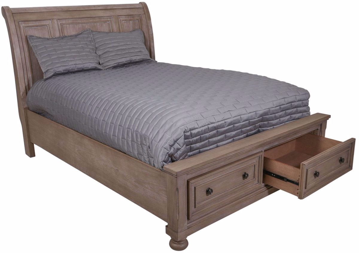 Braylon Grey Platform Storage Bed