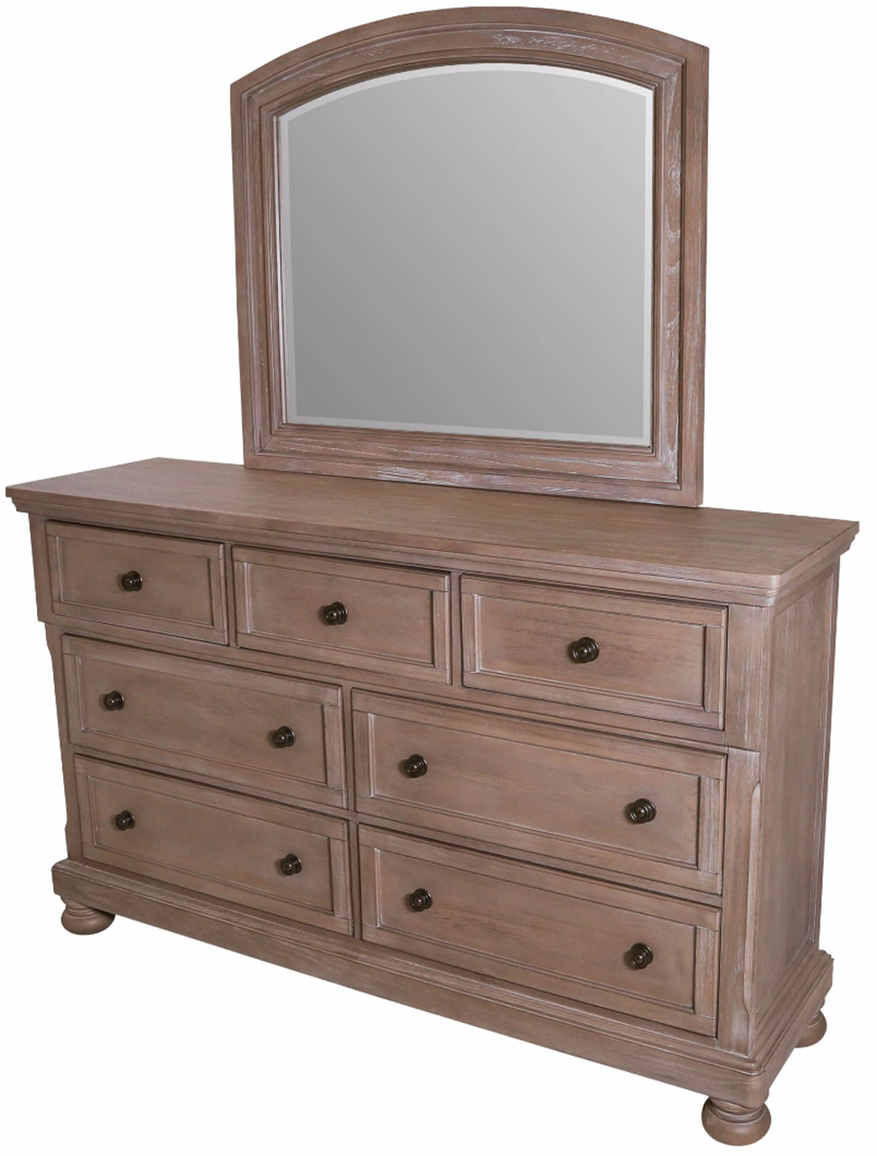 Braylon Grey Dresser/Mirror With Hidden Storage