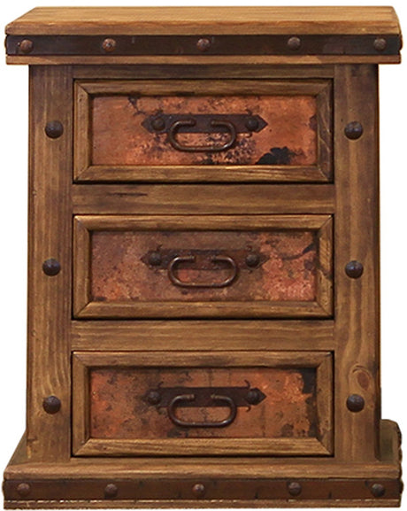 BROCK Real Copper & Iron 26" Wide x 32" Height Nightstand