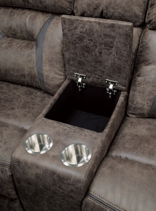 PEGASUS Brown Reclining Sofa and Loveseat