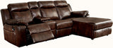 BISON Brown Leatherette Sectional With Console