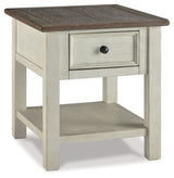 Bolanburg - Rectangular End Table - White / Brown / Beige