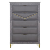 Symmetry - 5 Drawer Chest - Charcoal