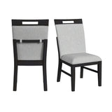 Transcend - Dining Side Chair With Fabric (Set of 2) - Charcoal And Light Gray