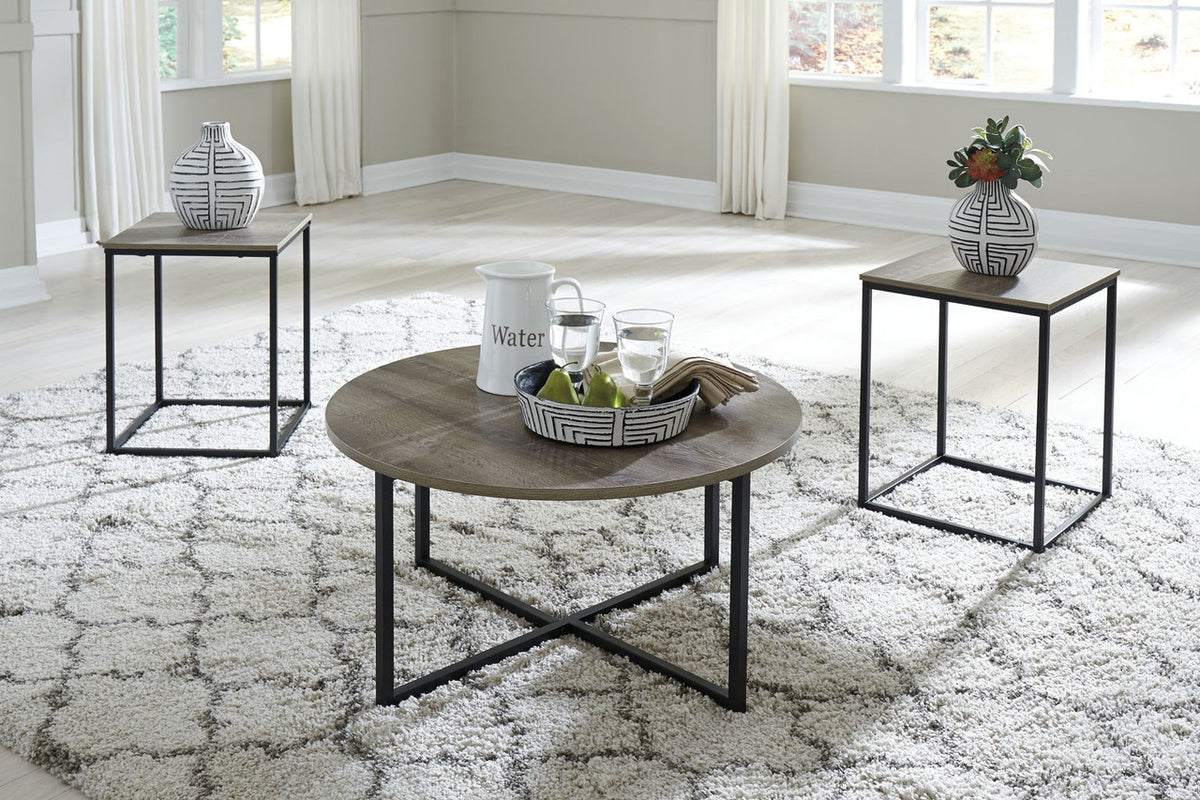 Wadeworth - Occasional Table Set (Set of 3) - Brown / Beige