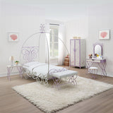 Priya II - Wardrobe - White & Light Synthetic Leather Rple