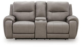 Real Moments - Power Reclining Loveseat With Audio Seating - Ash