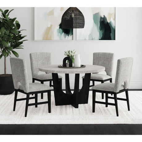 Oregon - Round Table With Faux Marble Top