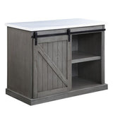 Gauri - Kitchen Island - Marble Top Top & Gray Oak