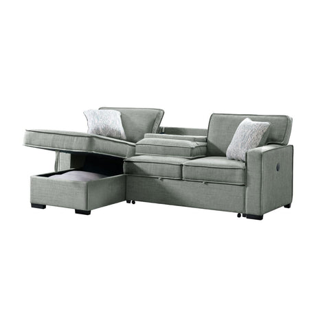 Caracas - Sectional Sleeper Chofa With Pull Bed, Drop Table & USB
